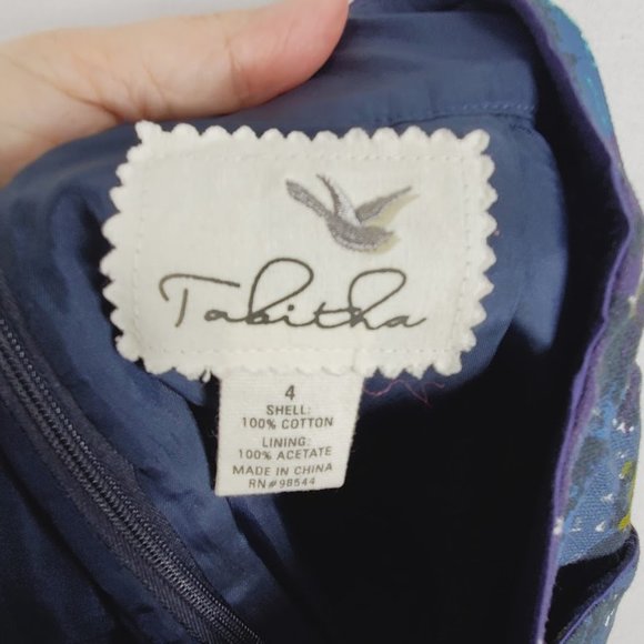 Tabitha Anthropologie Liquid Acres Pencil Skirt Size 4 MCM Fabric - Picture 4 of 4